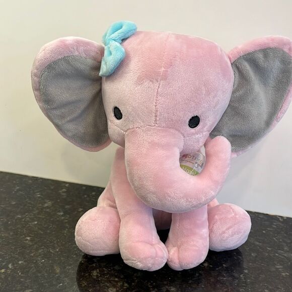 Twinkle Toes Pink Plush Elephant Stuffed Animal 10 Inch- Hazel - Picture 1 of 11